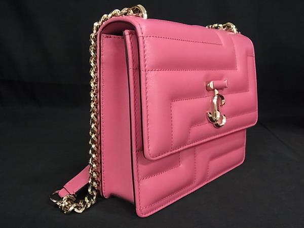 ■New■Unused■ JIMMY CHOO Varennes Avenue Leather Chain Crossbody Shoulder Bag