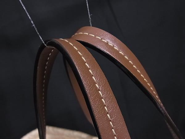 ■Extremely beautiful condition■ JIMMY CHOO MACY Raffia x Leather Tote Bag