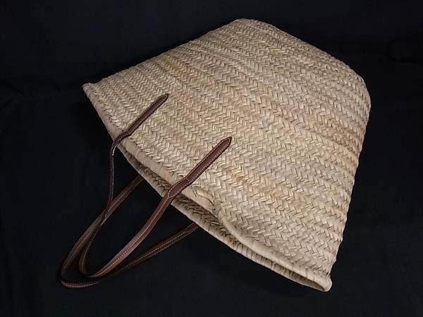 ■Extremely beautiful condition■ JIMMY CHOO MACY Raffia x Leather Tote Bag