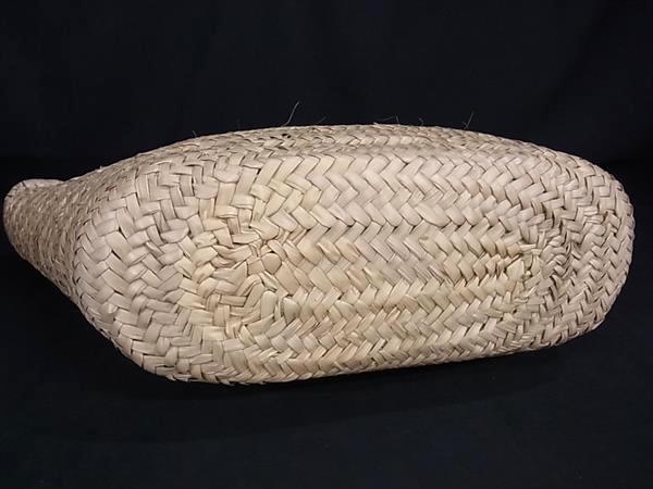 ■Extremely beautiful condition■ JIMMY CHOO MACY Raffia x Leather Tote Bag
