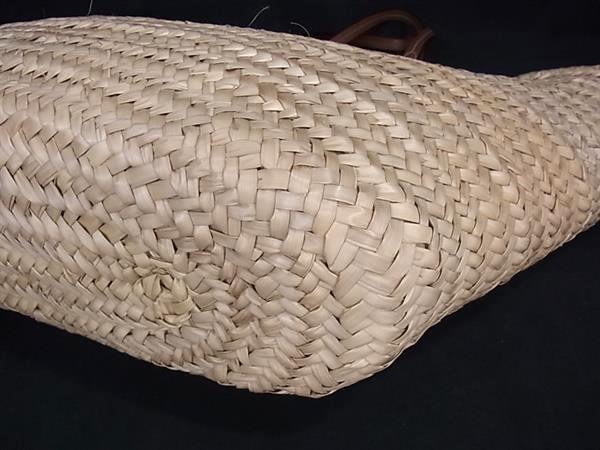 ■Extremely beautiful condition■ JIMMY CHOO MACY Raffia x Leather Tote Bag