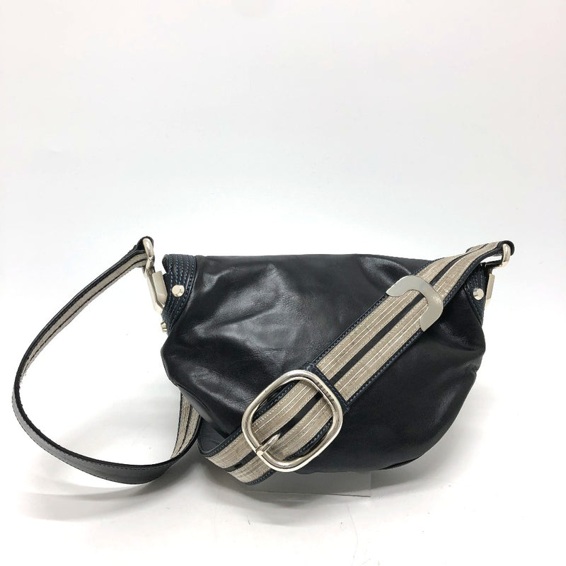 CELINE 115/130 Ribbon Crossbody Bag Shoulder Bag Leather Women's Black [Used]