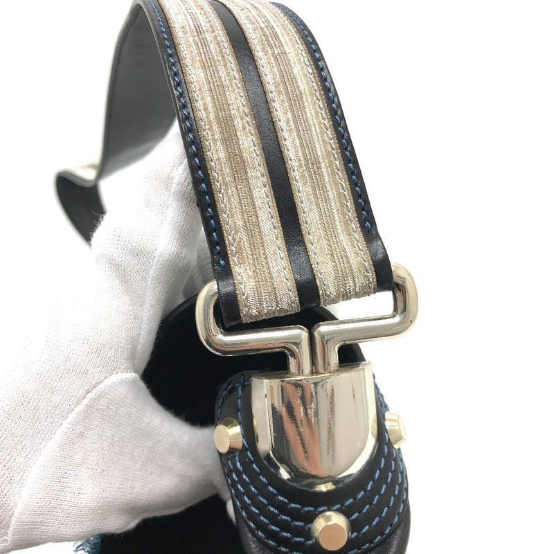 CELINE 115/130 Ribbon Crossbody Bag Shoulder Bag Leather Women's Black [Used]