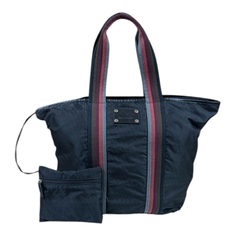 FENDI Zucchino Tote Bag Nylon 7VA240 Black Unisex FENDI