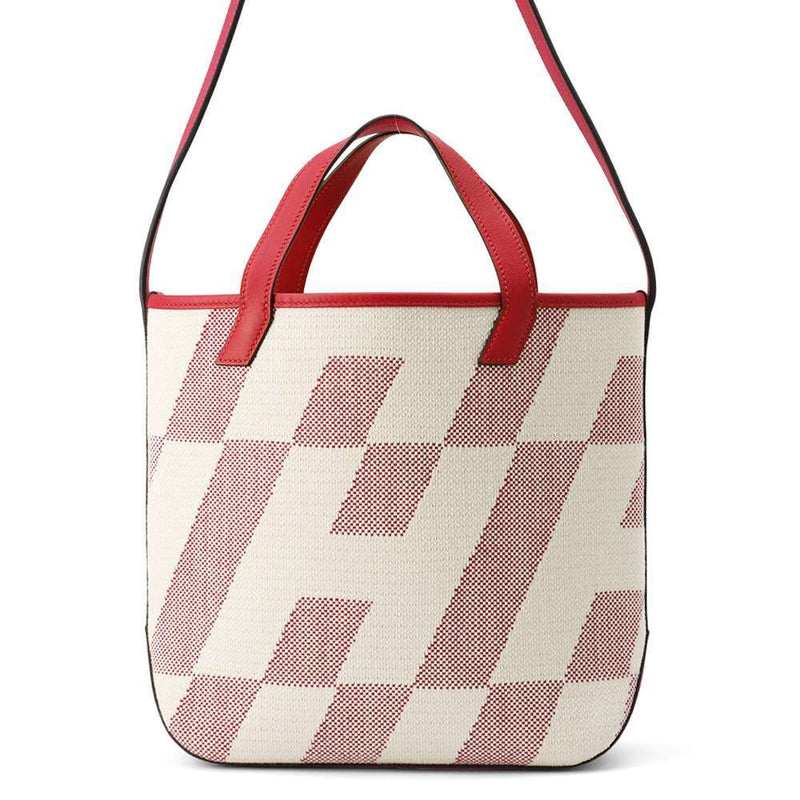 Hermes tote bag H Ambier PM Framboise Swift/Toile Ash Z engraved HERMES handbag