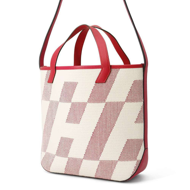 Hermes tote bag H Ambier PM Framboise Swift/Toile Ash Z engraved HERMES handbag