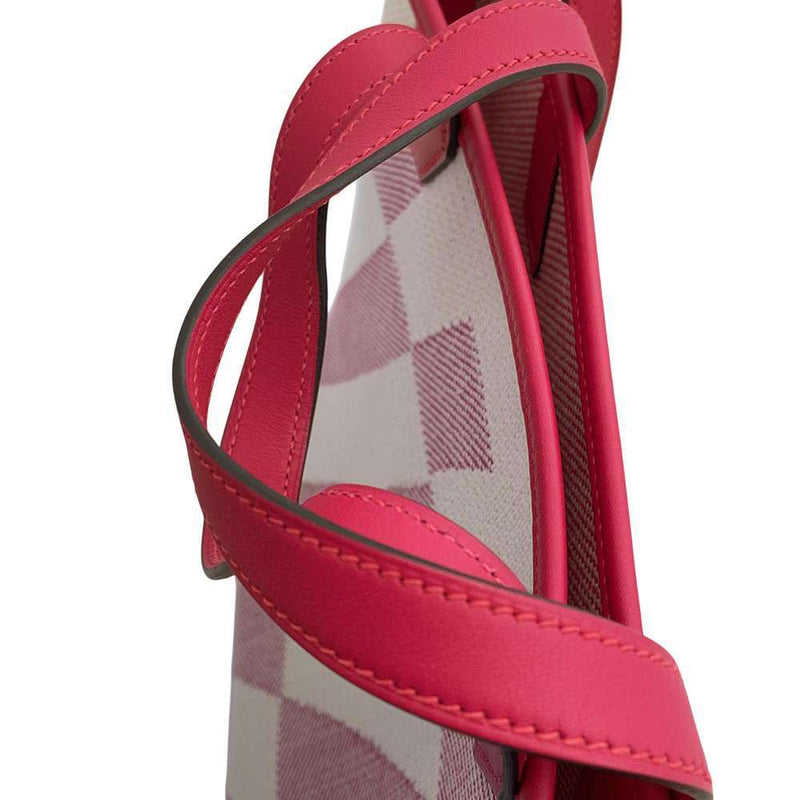 Hermes tote bag H Ambier PM Framboise Swift/Toile Ash Z engraved HERMES handbag