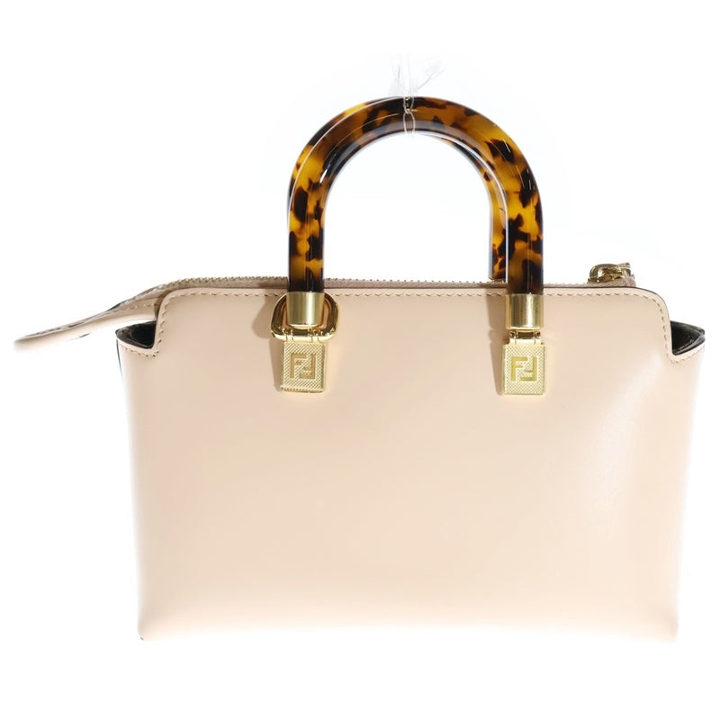 FENDI By the Way Mini 2WAY Leather Logo Handbag Shoulder Bag Pink Women's