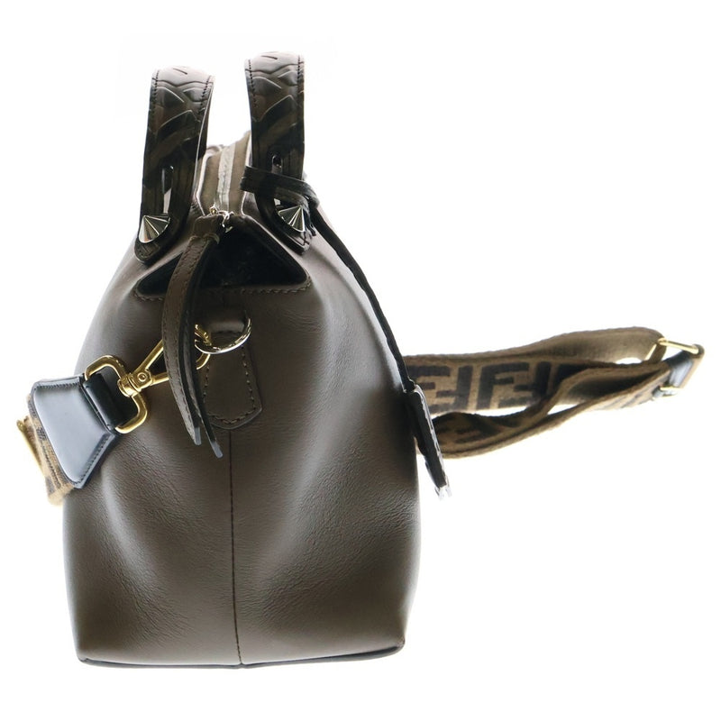 FENDI By the Way Studs Shoulder Bag Brown 8BL 146 A6CO
