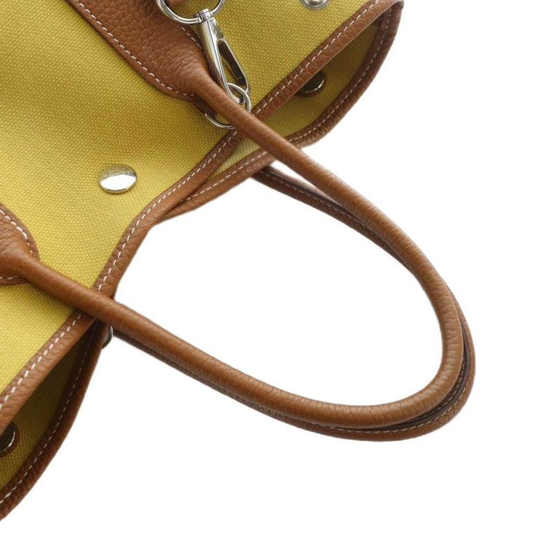 Hermes HERMES Garden File PM Tote Bag Shoulder 2WAY Canvas Leather Toile