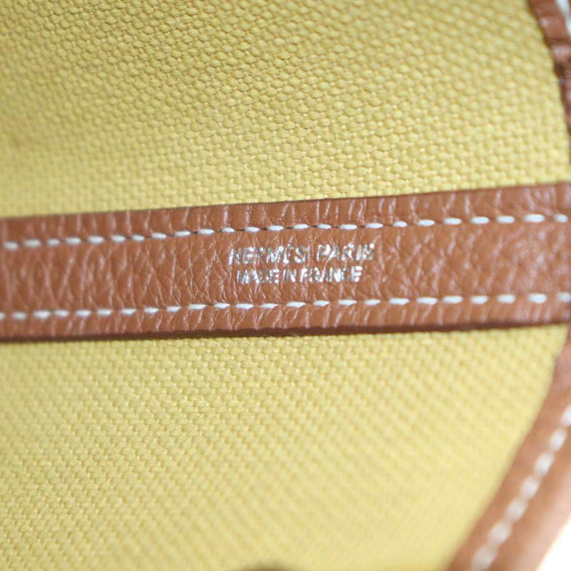 Hermes HERMES Garden File PM Tote Bag Shoulder 2WAY Canvas Leather Toile