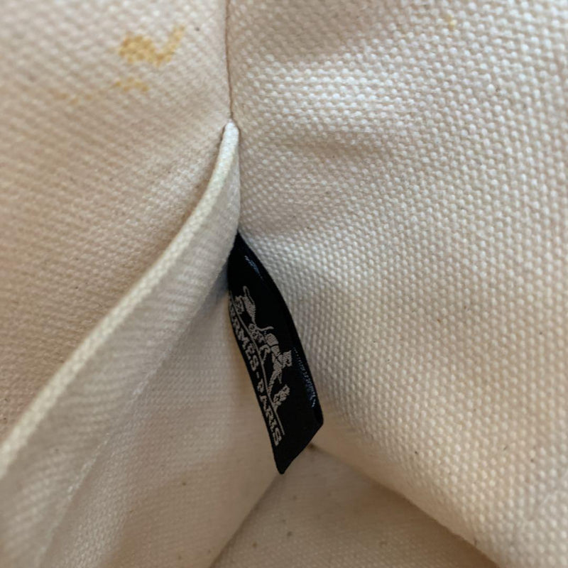 ☆Good condition☆HERMES Bora Bora PM Canvas Tote Bag White x Orange