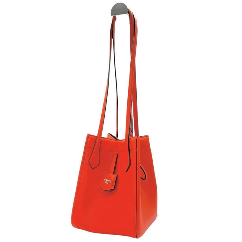 Unused FENDI Origami Shoulder Bag Red Small Mini FENDI 8BS083 Tote Bag Leather