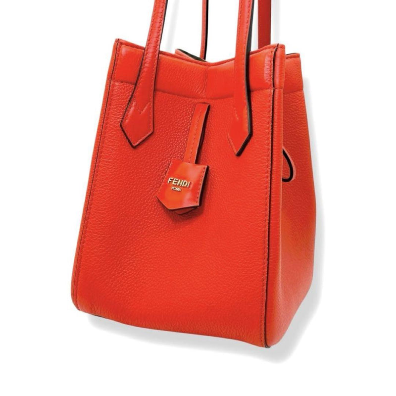 Unused FENDI Origami Shoulder Bag Red Small Mini FENDI 8BS083 Tote Bag Leather