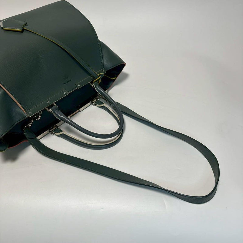 r97 [Good condition] FENDI leather Trois Jour 2-way shoulder bag handbag tote