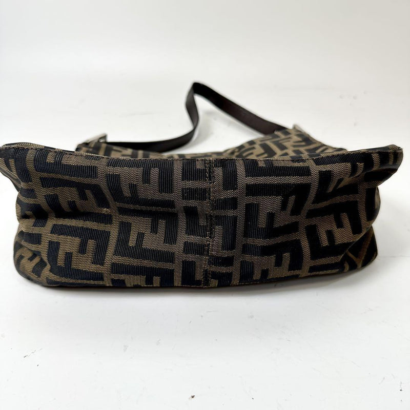 FENDI Zucca Mamma Bucket Shoulder Bag Brown