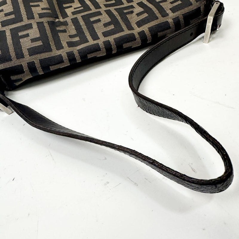 FENDI Zucca Mamma Bucket Shoulder Bag Brown