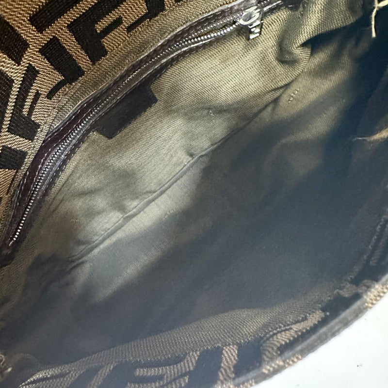 FENDI Zucca Mamma Bucket Shoulder Bag Brown