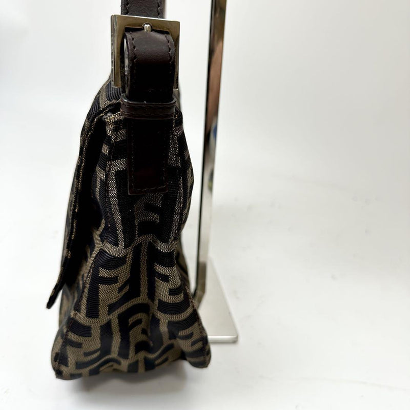 FENDI Zucca Mamma Bucket Shoulder Bag Brown