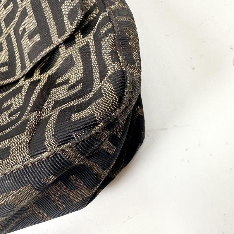 FENDI Zucca Mamma Bucket Shoulder Bag Brown