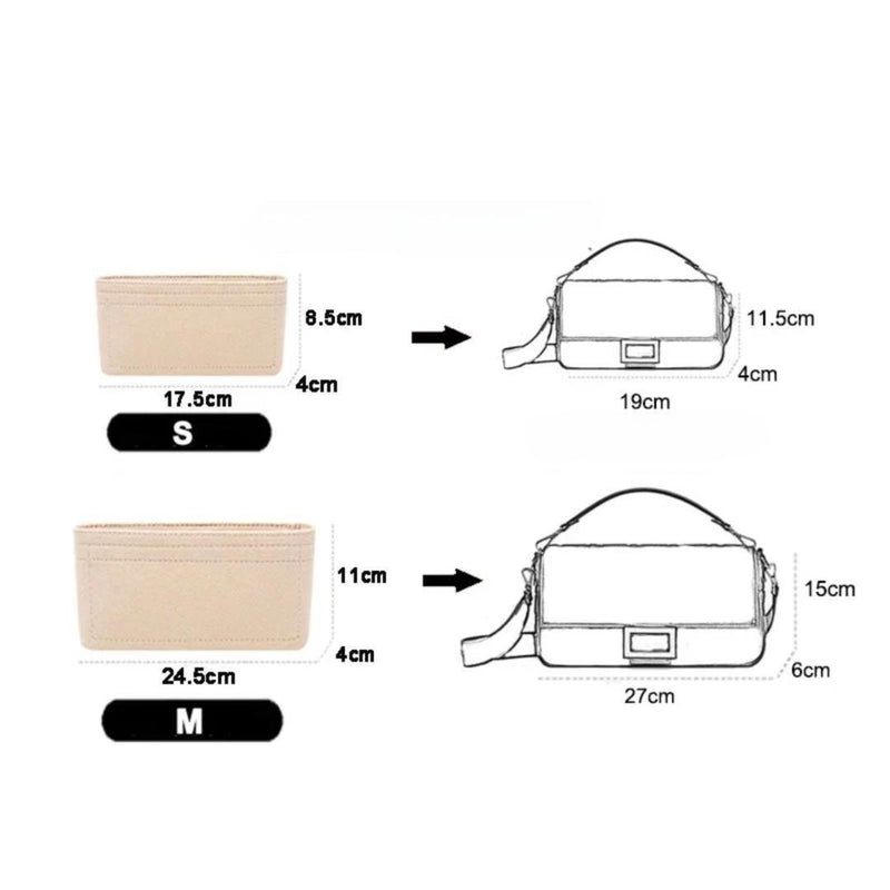 Bag-in-Bag FENDI Bagget Organizer Inner Bag Beige S2