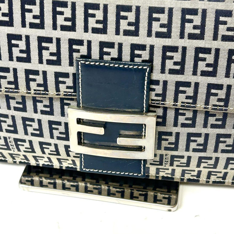 FENDI Zucchino Canvas Mamma Bucket Navy