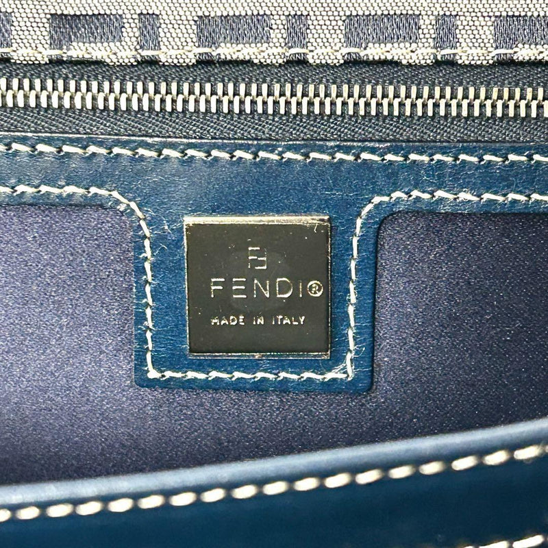 FENDI Zucchino Canvas Mamma Bucket Navy