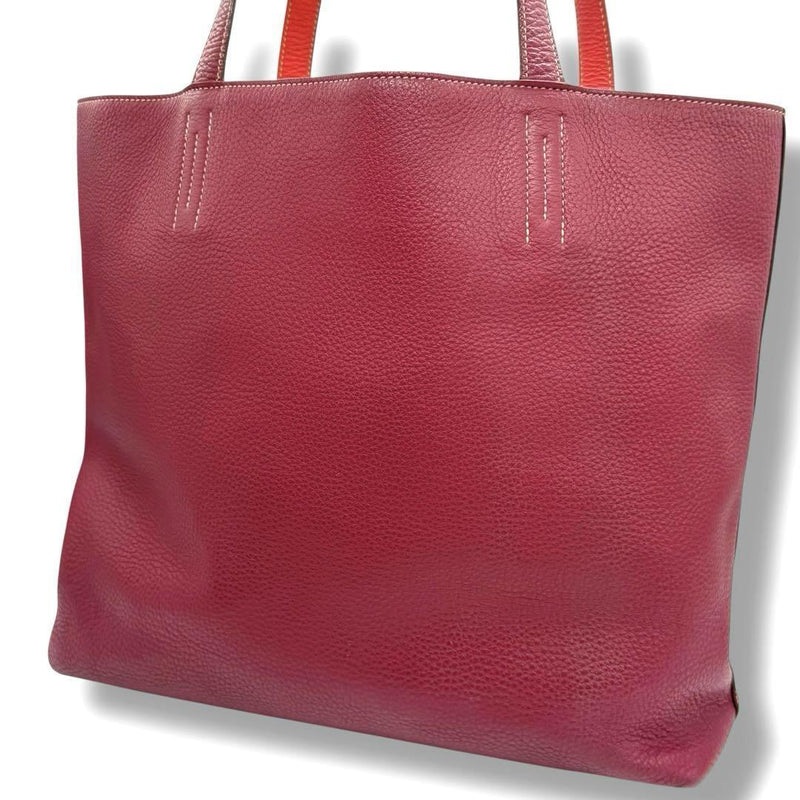 Hermes Tote Bag Double Sense 36 Reversible Toryon Ruby Bougainvillea HERMES A4