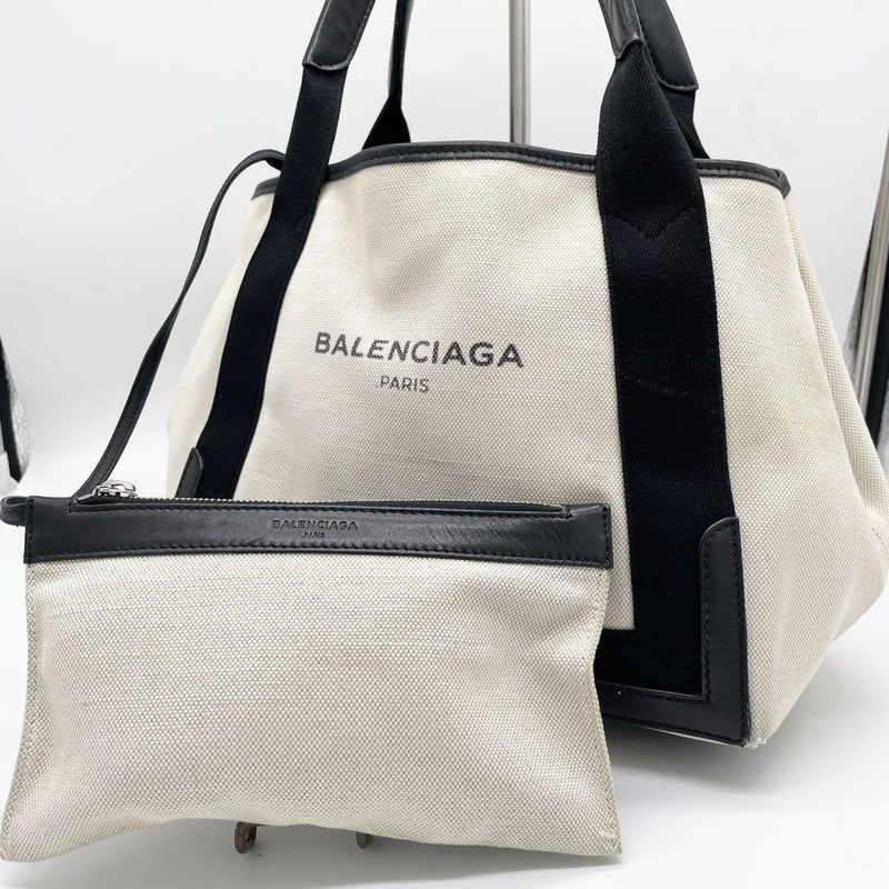 Beautiful appearance Balenciaga handbag Cabas Bicolor Canvas Beige