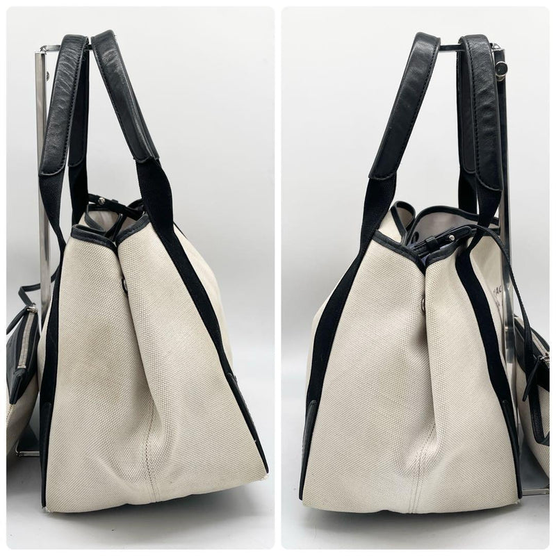 Beautiful appearance Balenciaga handbag Cabas Bicolor Canvas Beige