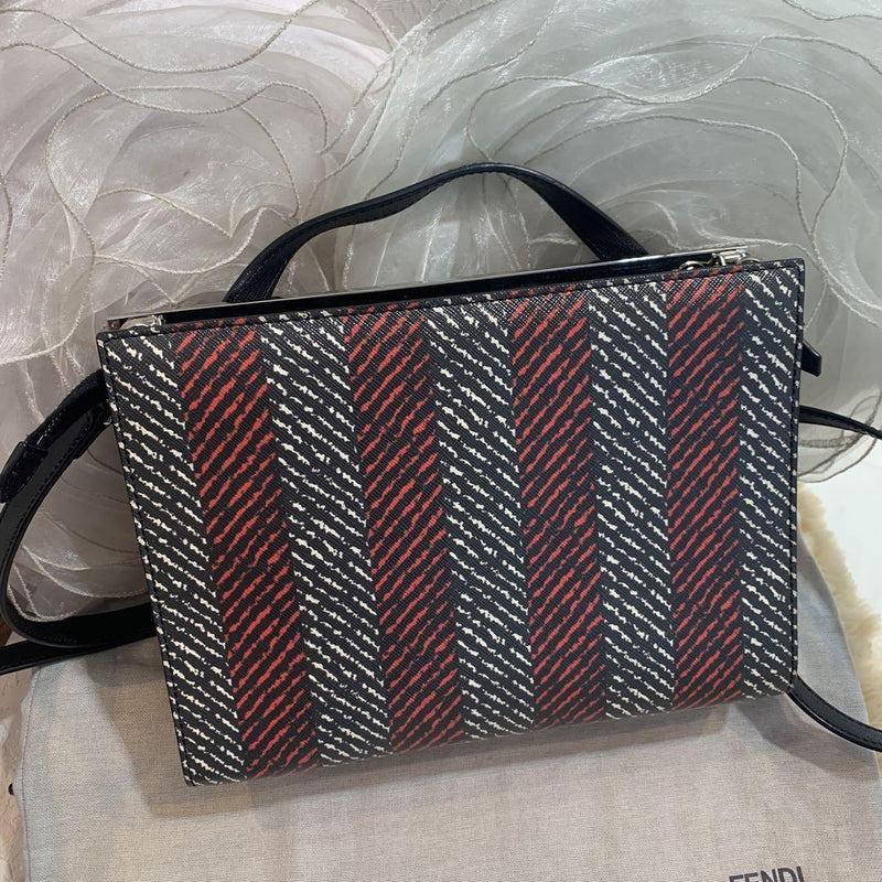 ☆Super beautiful condition☆FENDI Demi Jour 2WAY shoulder bag tweed pattern