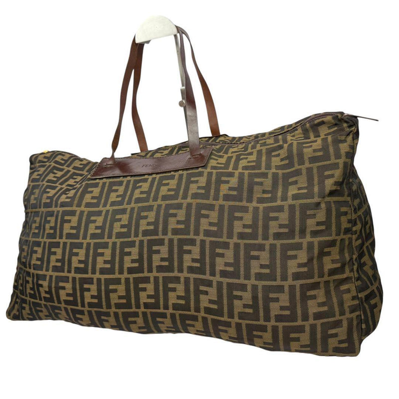 [Large capacity, foldable] FENDI Zucca pattern FF logo Travel bag Boston tote