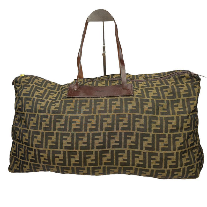 [Large capacity, foldable] FENDI Zucca pattern FF logo Travel bag Boston tote