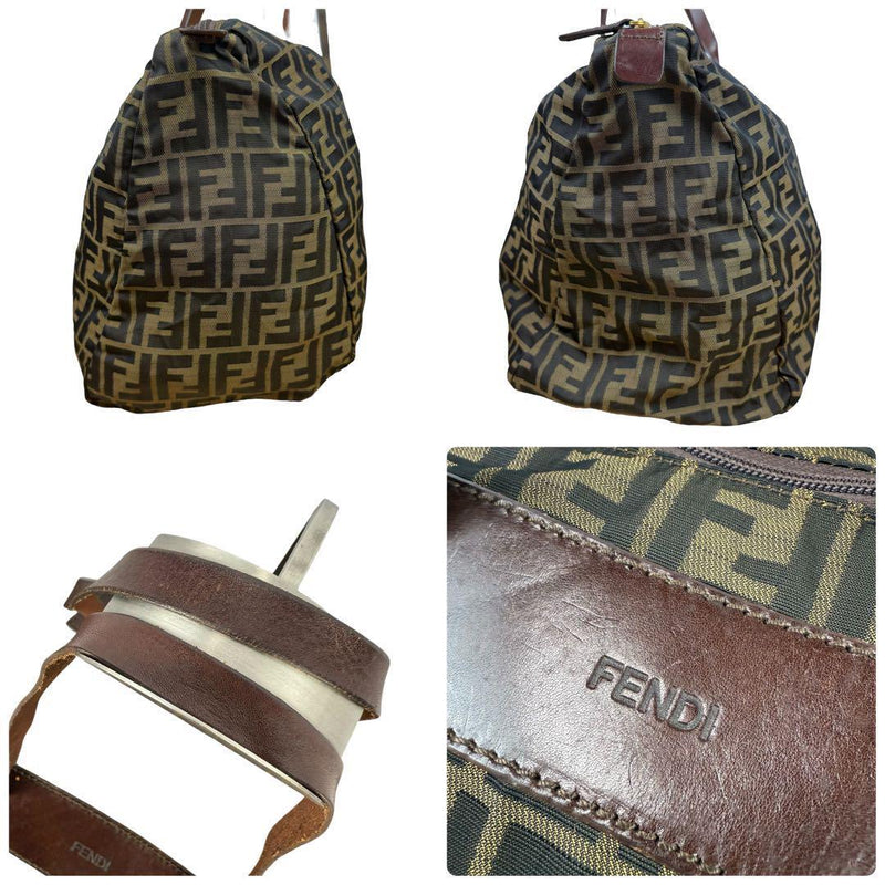 [Large capacity, foldable] FENDI Zucca pattern FF logo Travel bag Boston tote