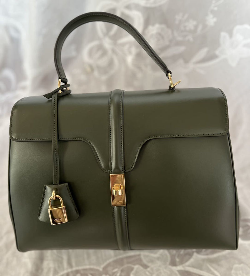 CELINE Shoulder Bag 32 2WAY Olive Green