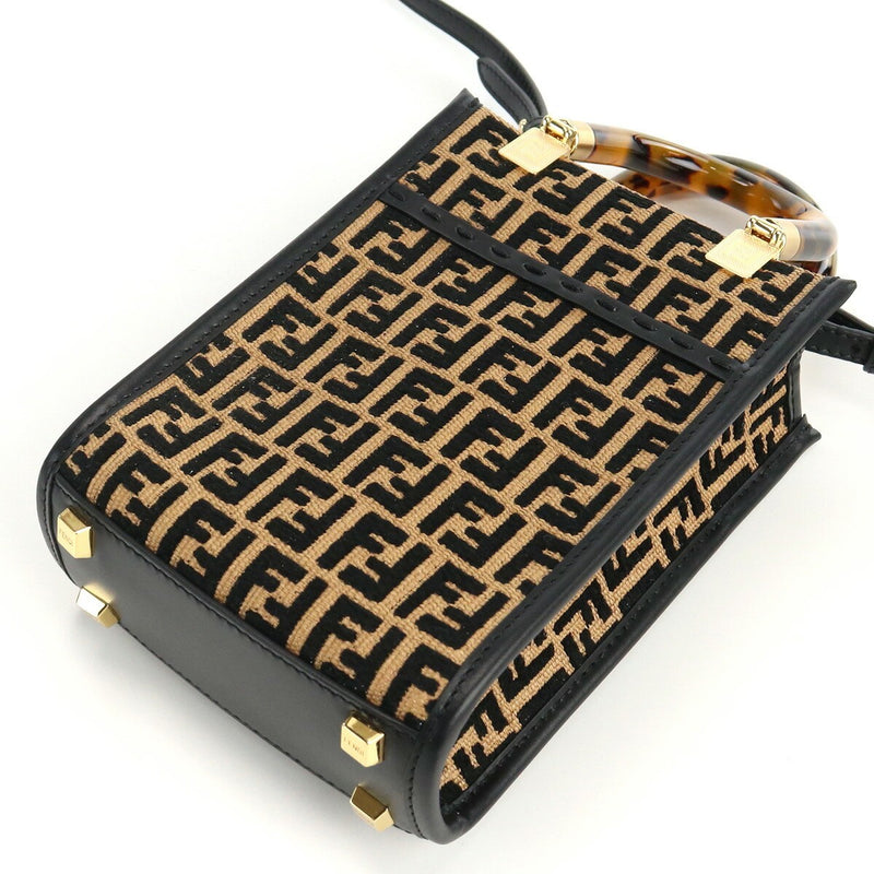 FENDI tote bag 2WAY 8BS051 AQ0X F0VPJ SUNSHINE SHOPPER MINI Black Brown