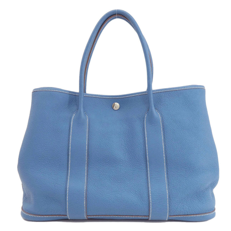 HERMES Hermes Garden Party PM Blue Silver Metal Fittings Tote Bag Negonda