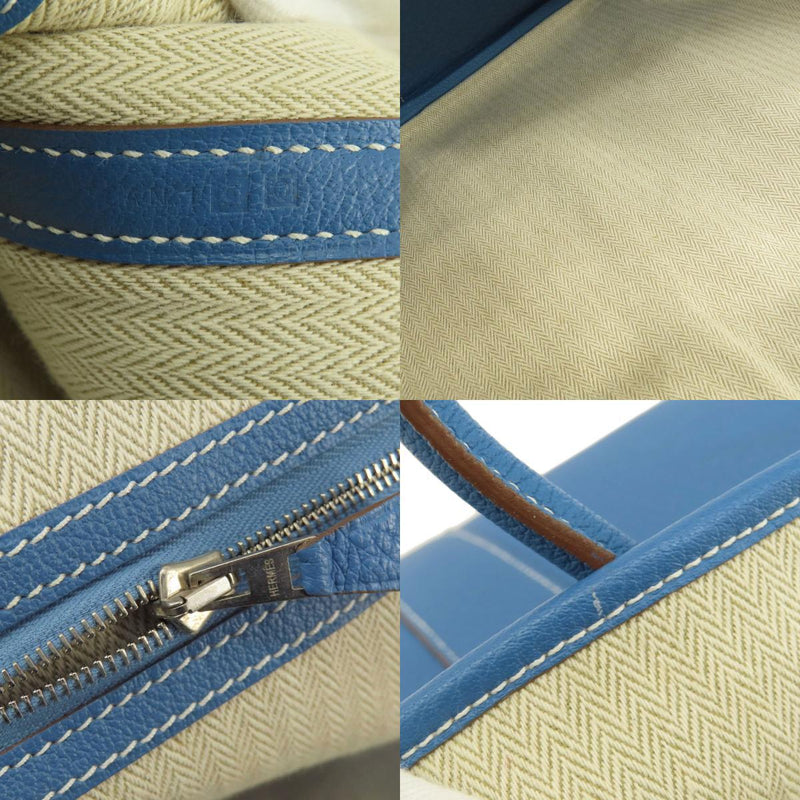 HERMES Hermes Garden Party PM Blue Silver Metal Fittings Tote Bag Negonda