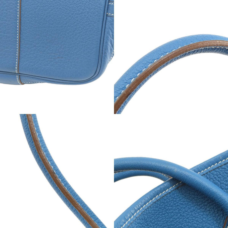 HERMES Hermes Garden Party PM Blue Silver Metal Fittings Tote Bag Negonda