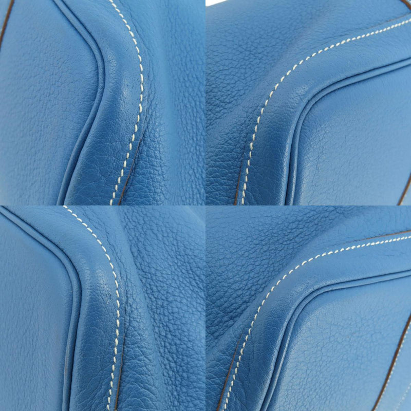HERMES Hermes Garden Party PM Blue Silver Metal Fittings Tote Bag Negonda