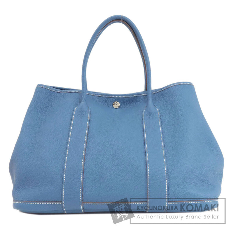 HERMES Hermes Garden Party PM Blue Silver Metal Fittings Tote Bag Negonda