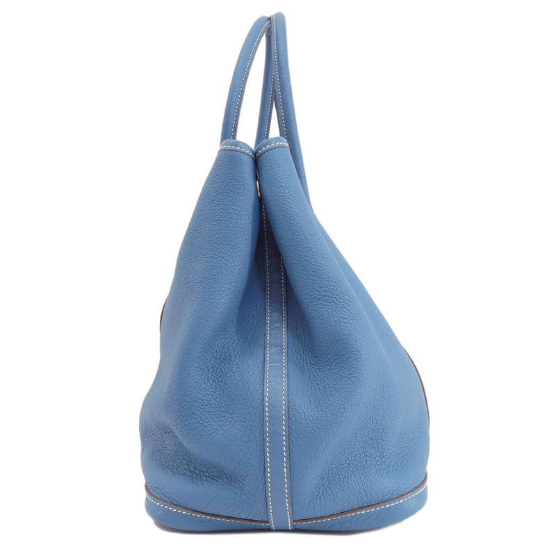 HERMES Hermes Garden Party PM Blue Silver Metal Fittings Tote Bag Negonda