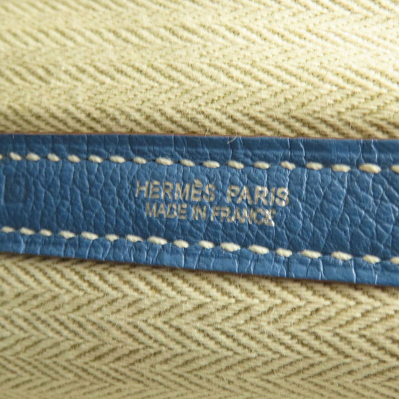 HERMES Hermes Garden Party PM Blue Silver Metal Fittings Tote Bag Negonda