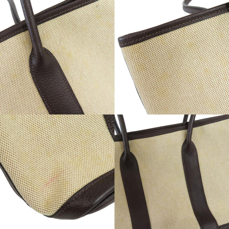 HERMES Hermes Garden Zip PM Silver Hardware Tote Bag Toile Ash Women's