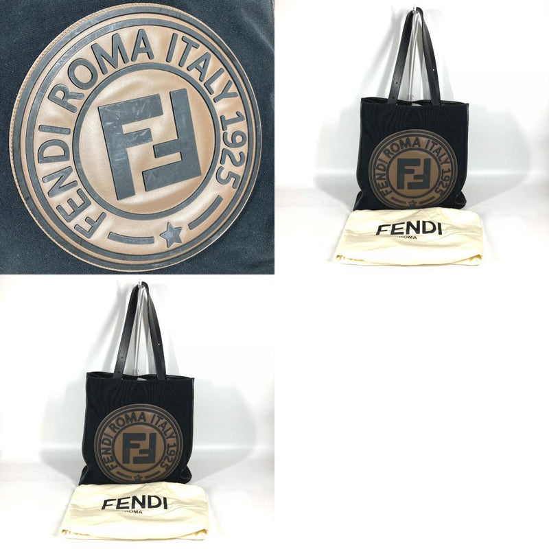 FENDI 7VA435 Logo FF Bag Vertical Shoulder Bag Shoulder Tote Bag Black Unisex