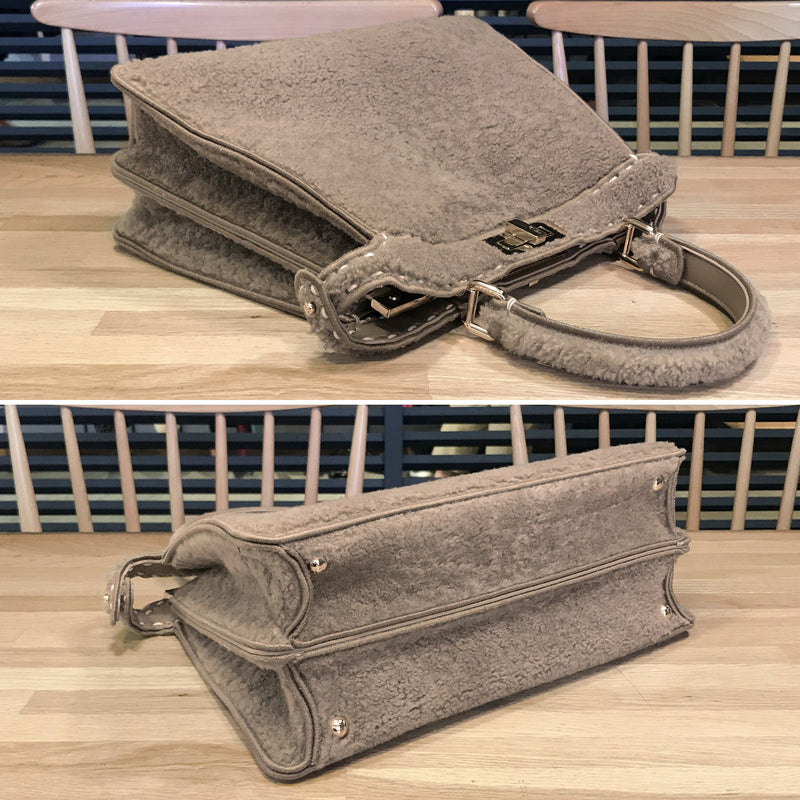 [Like new] FENDI Peakaboo IC You Mouton Beige 8BN321 2WAY Shoulder Bag Handbag
