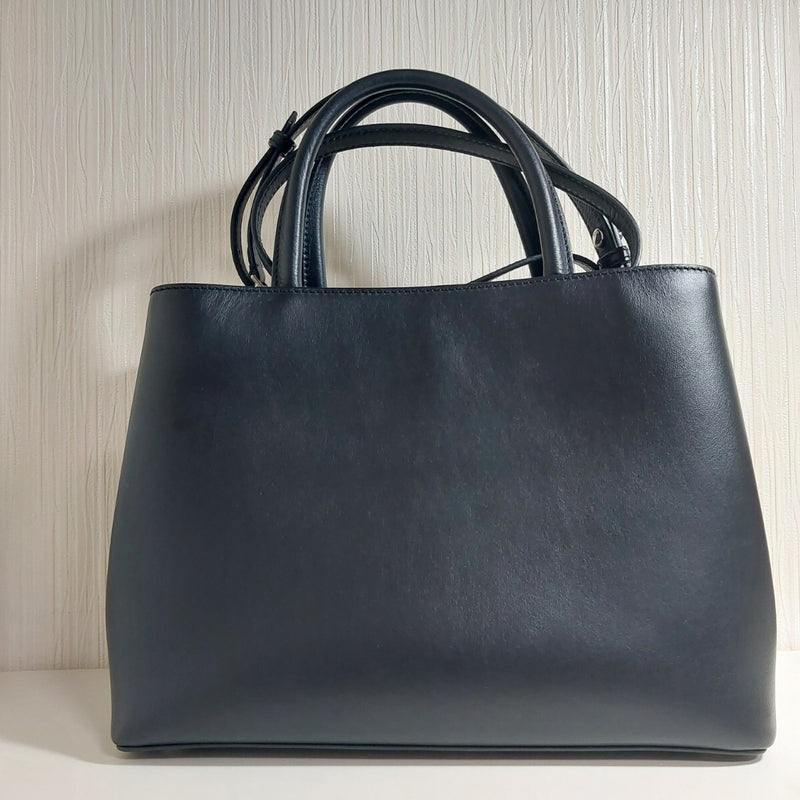 FENDI Petit Toujour 2way Bag Handbag Shoulder Bag Leather Black 8BH253