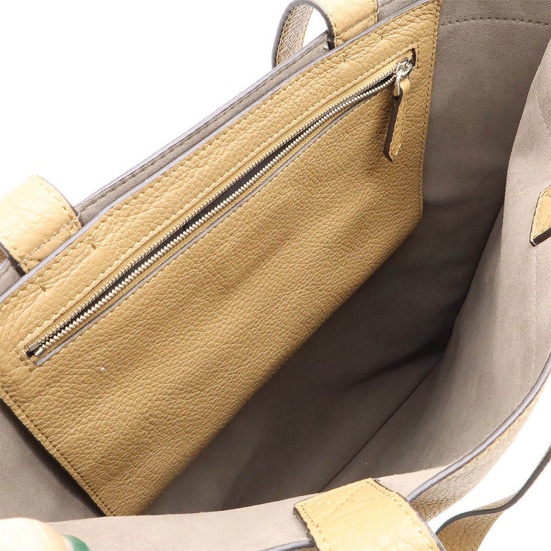 FENDI Coffee Cup Tea Cup Printed Tote Bag Shoulder Bag Semi Shoulder Leather