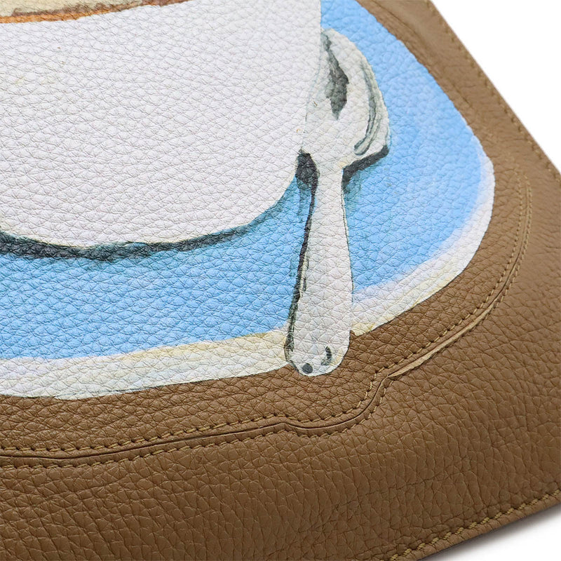 FENDI Coffee Cup Tea Cup Printed Tote Bag Shoulder Bag Semi Shoulder Leather