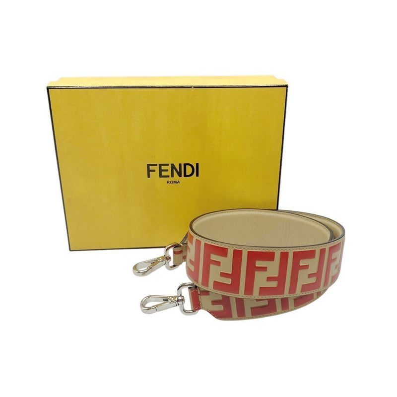 [Good condition] FENDI Strap You Zucca Leather Shoulder Strap Bag Strap Beige